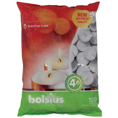 Bolsius 4 Hour Tealights (Pack of 100) P950