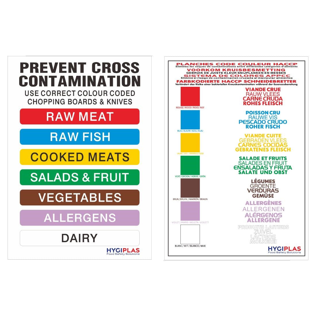 Hygiplas High Density Chopping Board Set with Rack S237