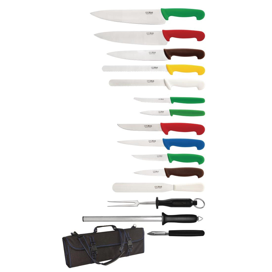 Hygiplas 15 Piece Knife Set with Carry Case S454
