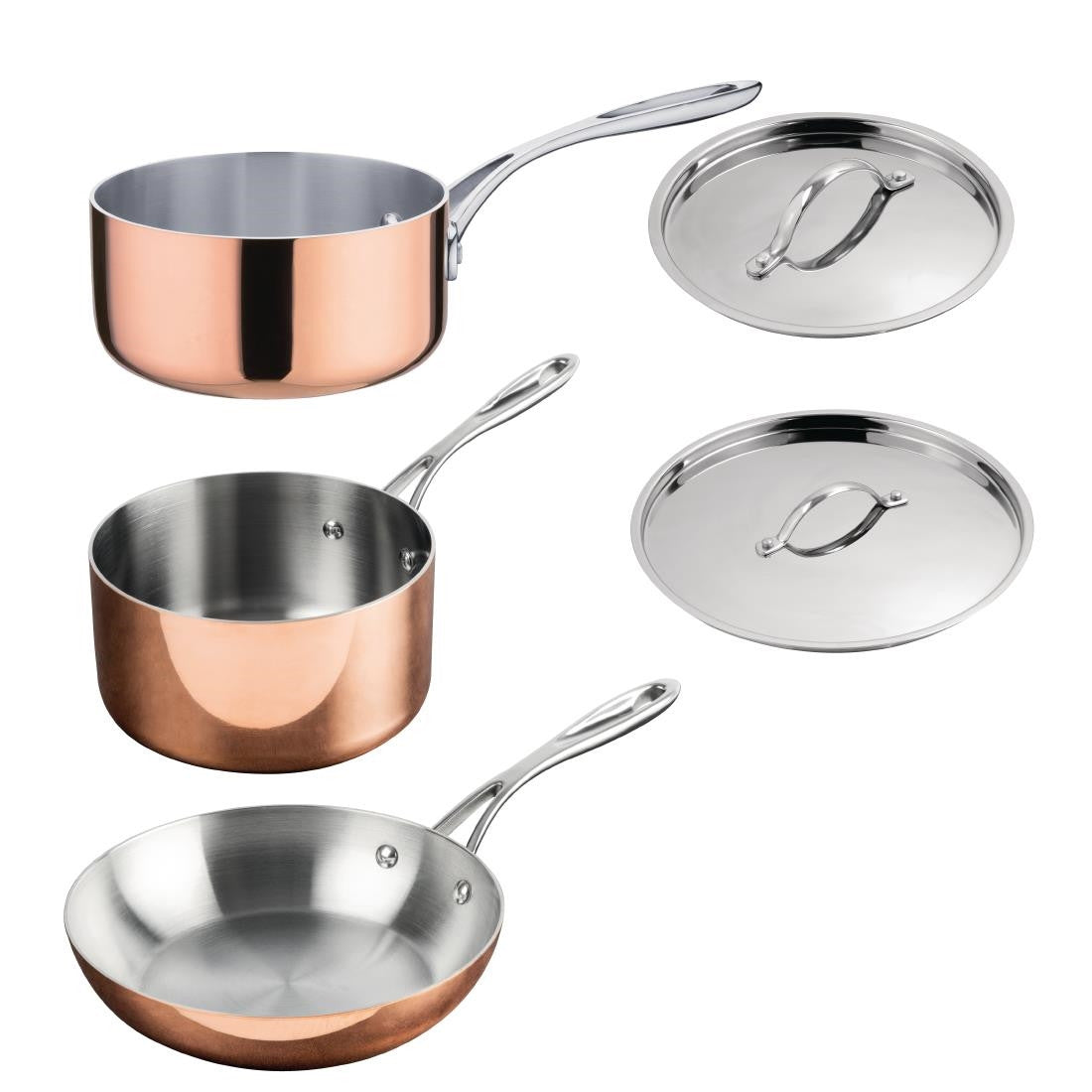 Vogue Cook Like A Pro 3-Piece Tri-Wall Copper Cookware Set SA655