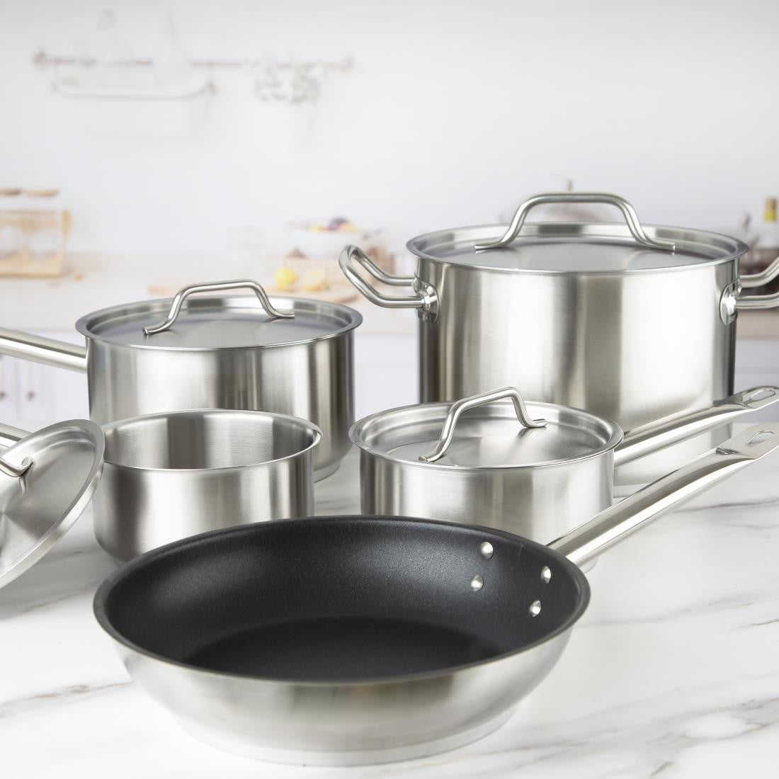Vogue Cook Like A Pro 5-Piece Stainless Steel Induction Cookware Set SA693
