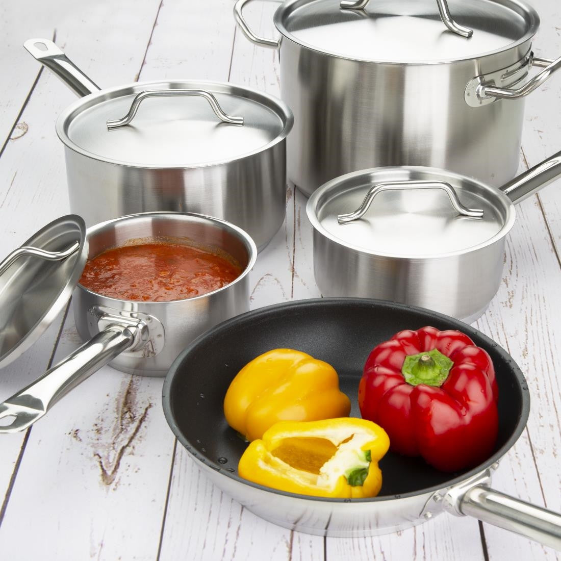 Vogue Cook Like A Pro 5-Piece Stainless Steel Induction Cookware Set SA693