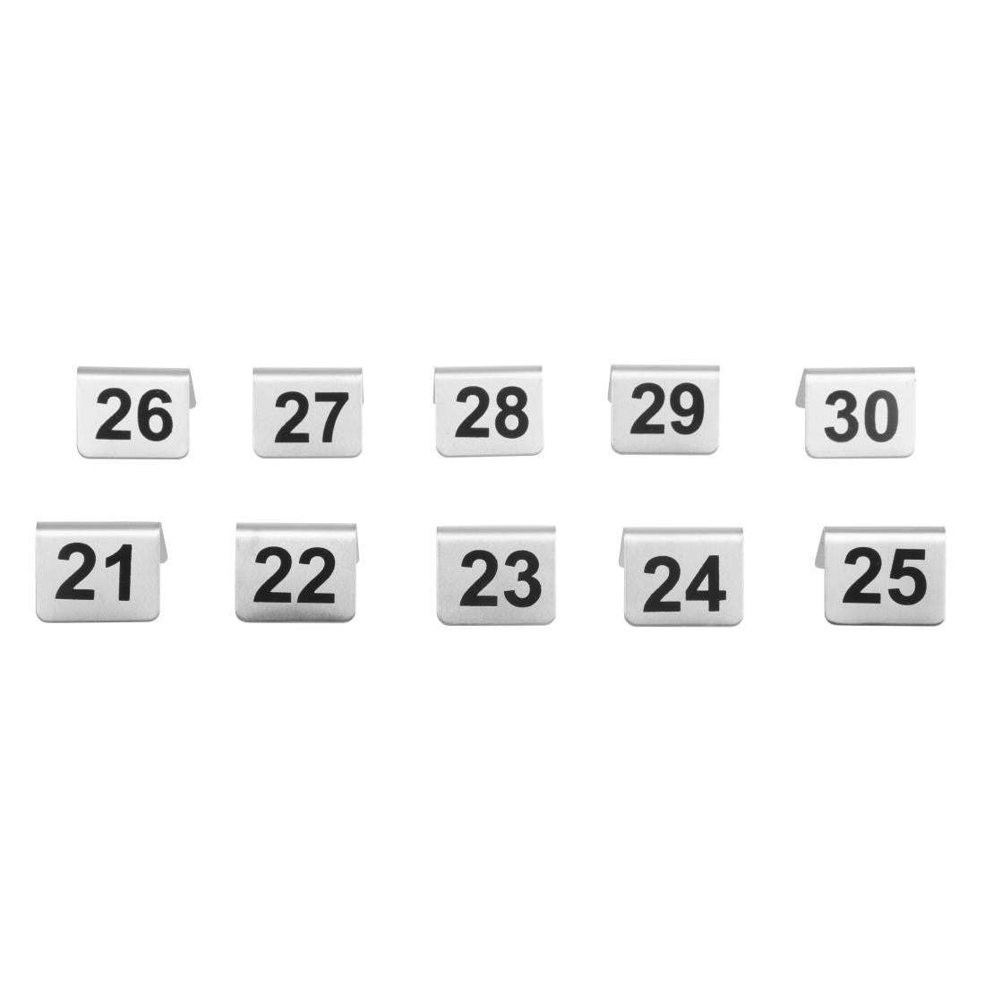 Olympia Stainless Steel Table Numbers 21-30 (Pack of 10) U048
