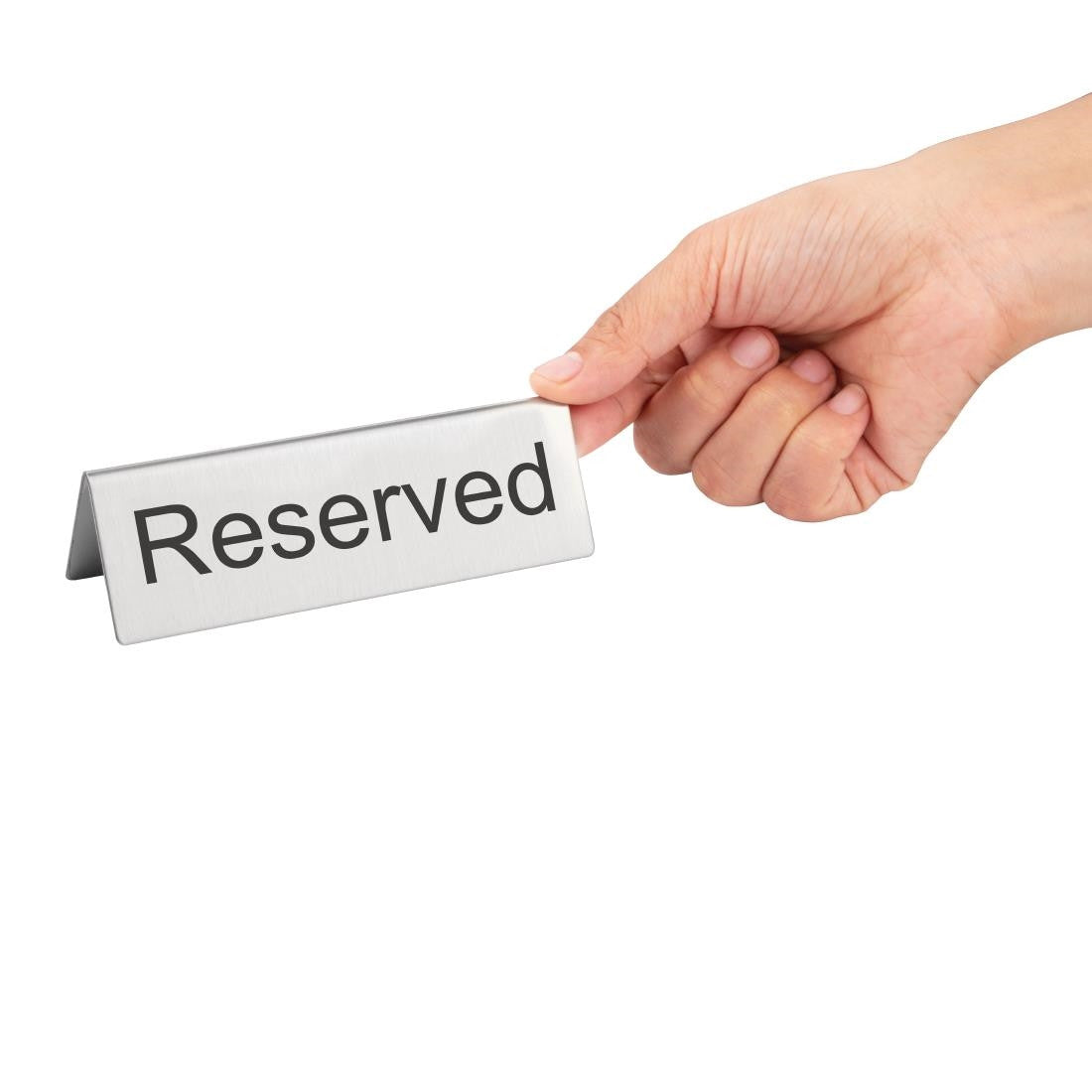 Olympia Brushed Steel Reserved Table Sign (Pack of 10) U051