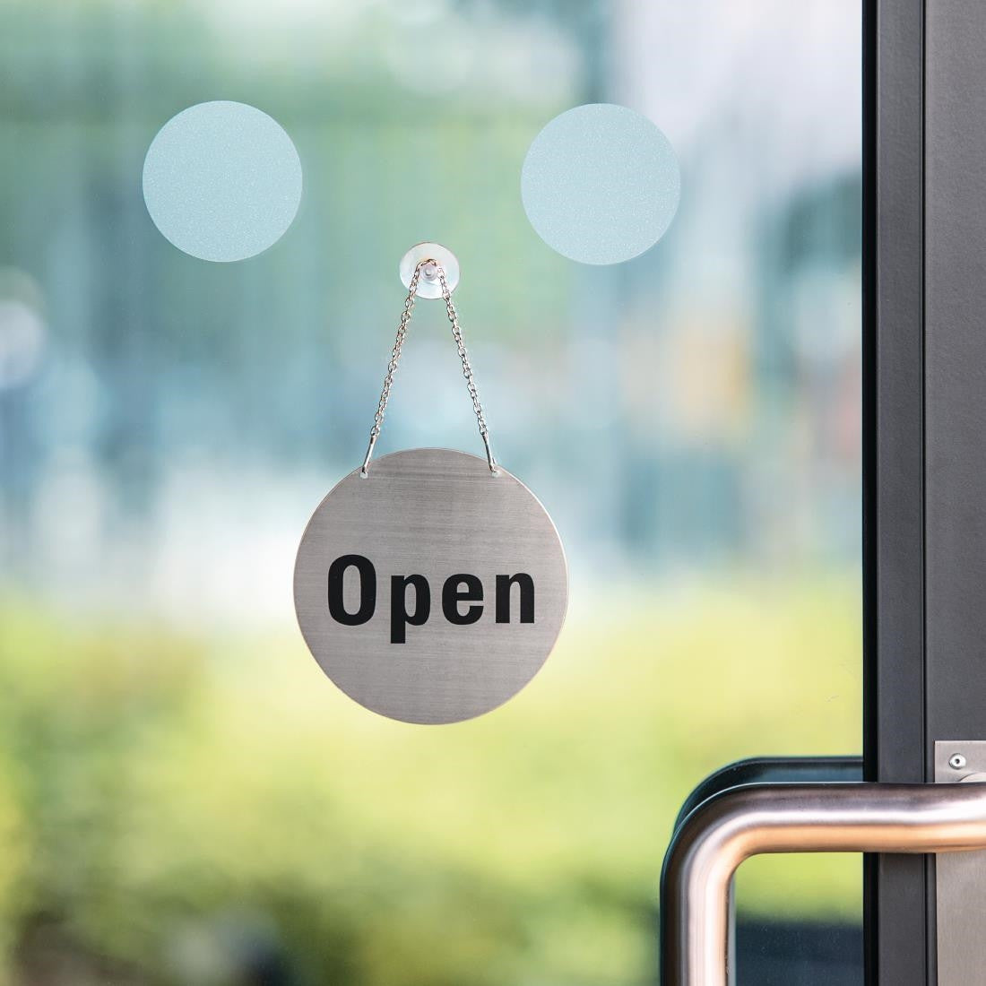 Stainless Steel Door Sign - Open and Closed U065