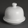 Olympia Whiteware Butter Dish with Cloche 50ml 1.8oz 6 Pack U184