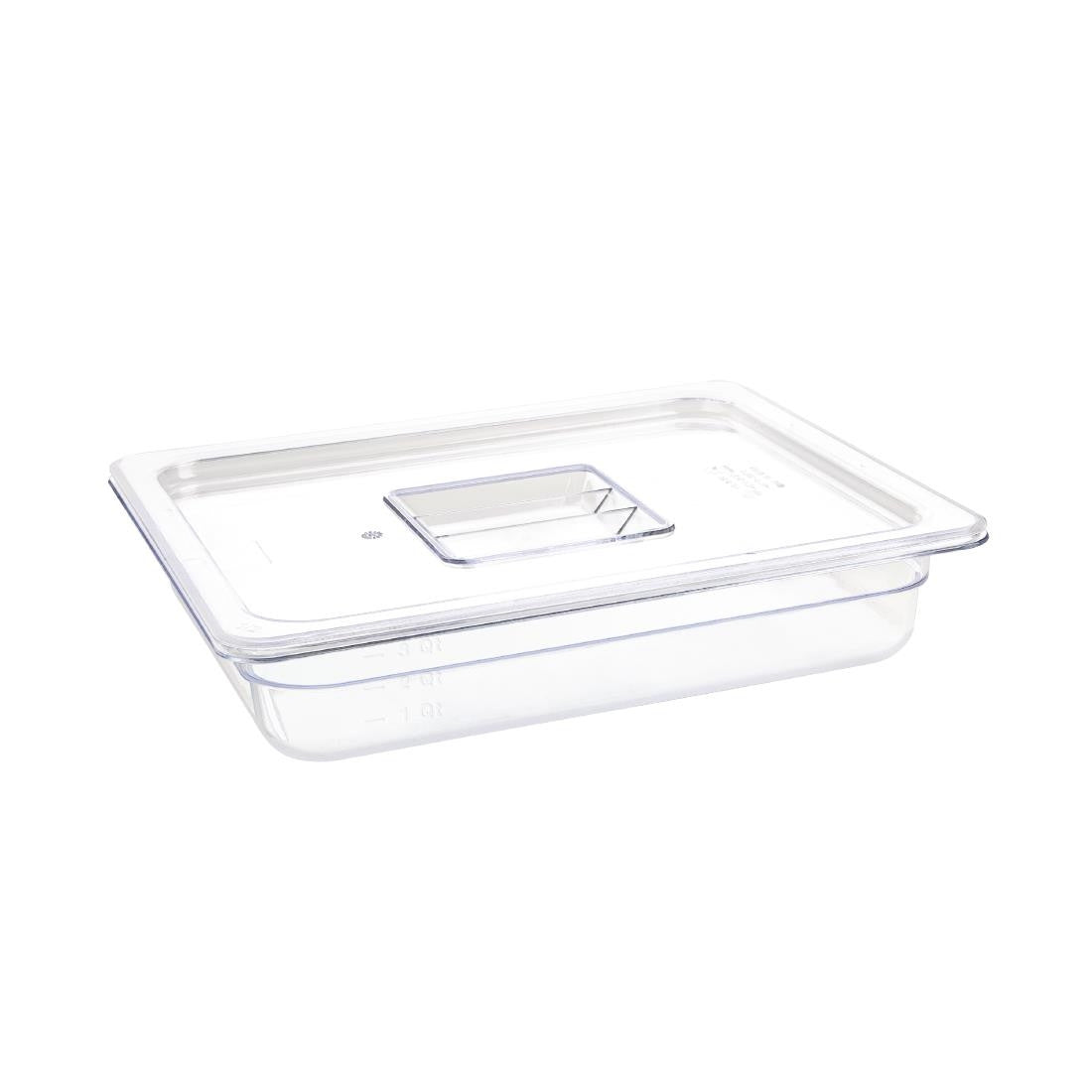 Vogue Polycarbonate 1/2 Gastronorm Container 65mm Clear U228