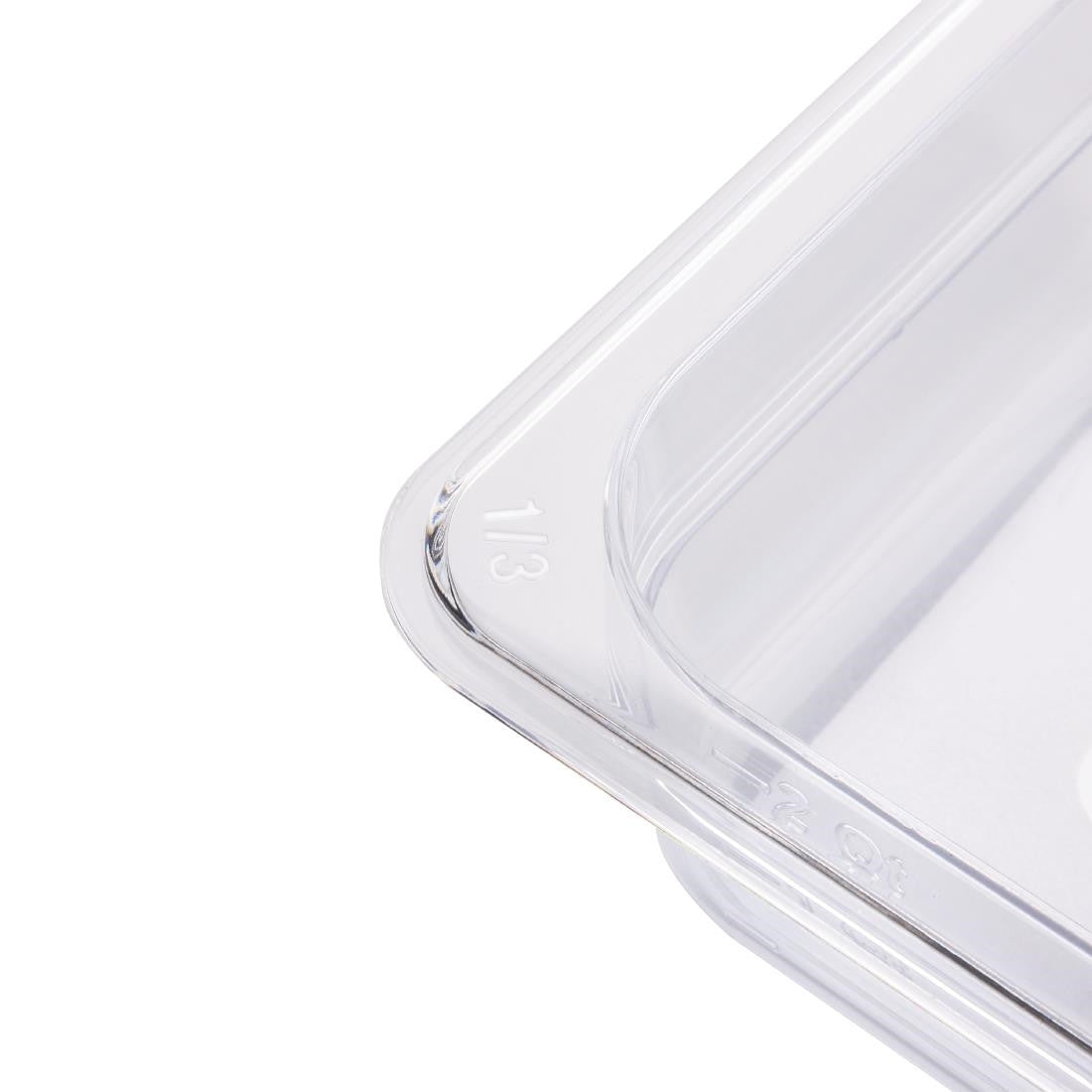 Vogue Polycarbonate 1/3 Gastronorm Container 65mm Clear U232