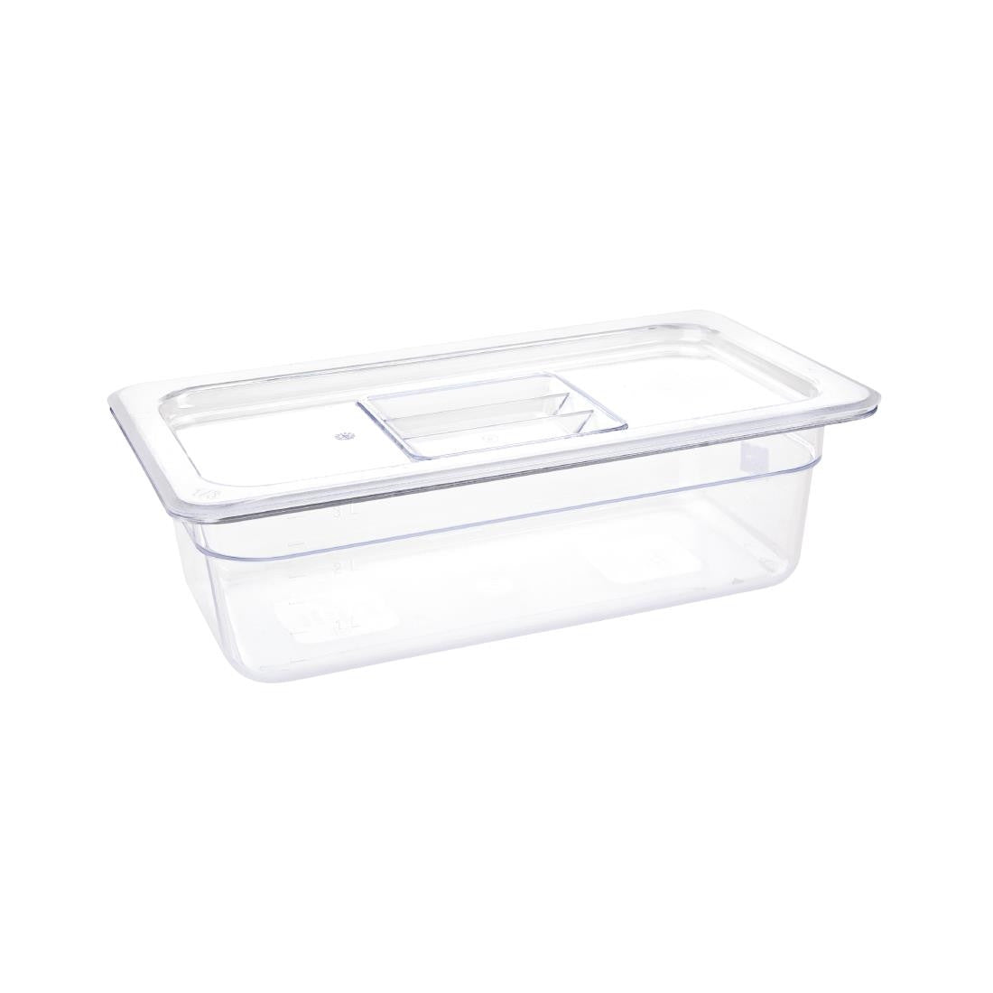 Vogue Polycarbonate 1/3 Gastronorm Container 100mm Clear U233