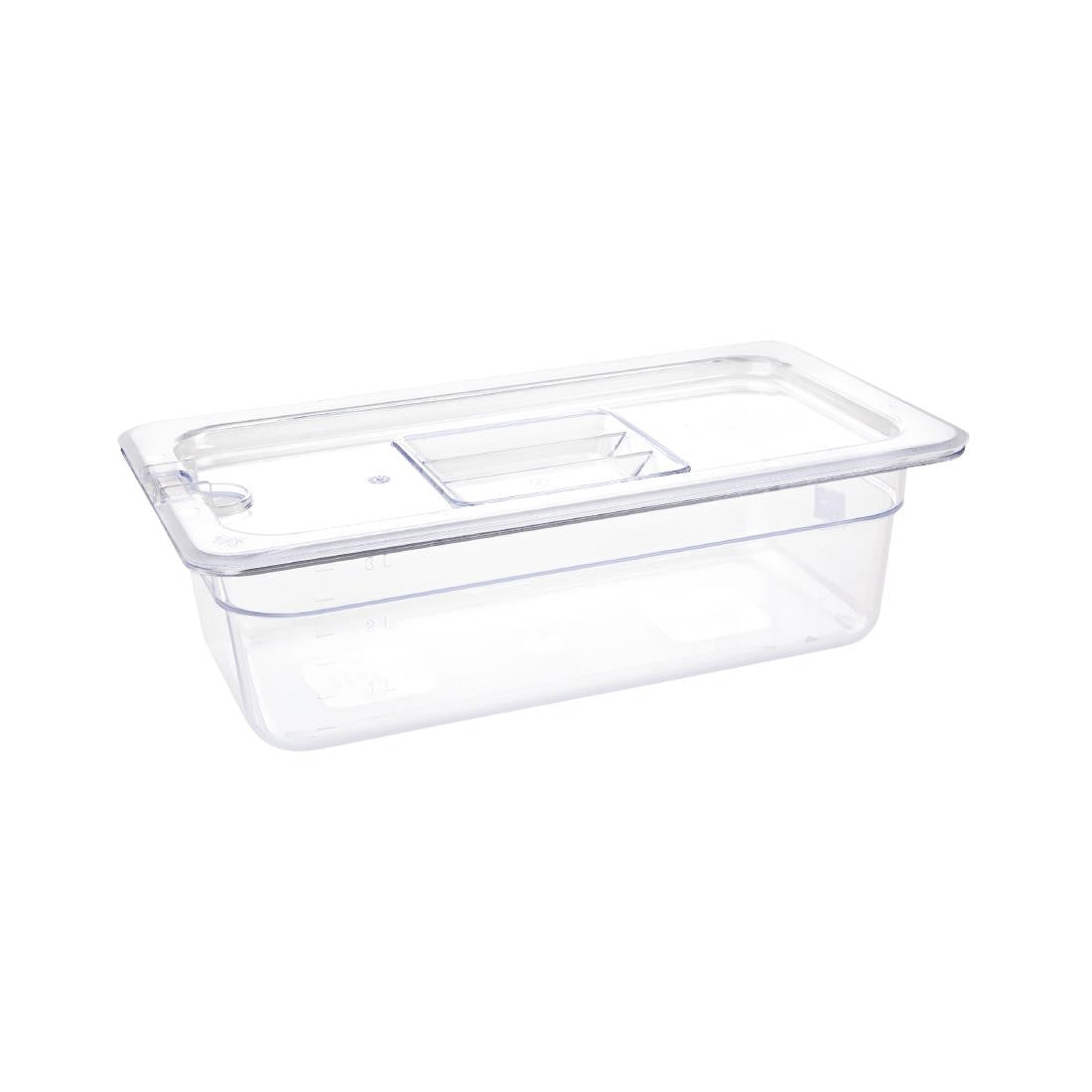 Vogue Polycarbonate 1/3 Gastronorm Container 100mm Clear U233