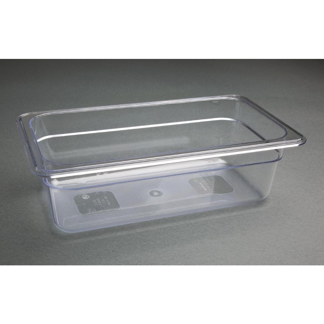 Vogue Polycarbonate 1/3 Gastronorm Container 100mm Clear U233