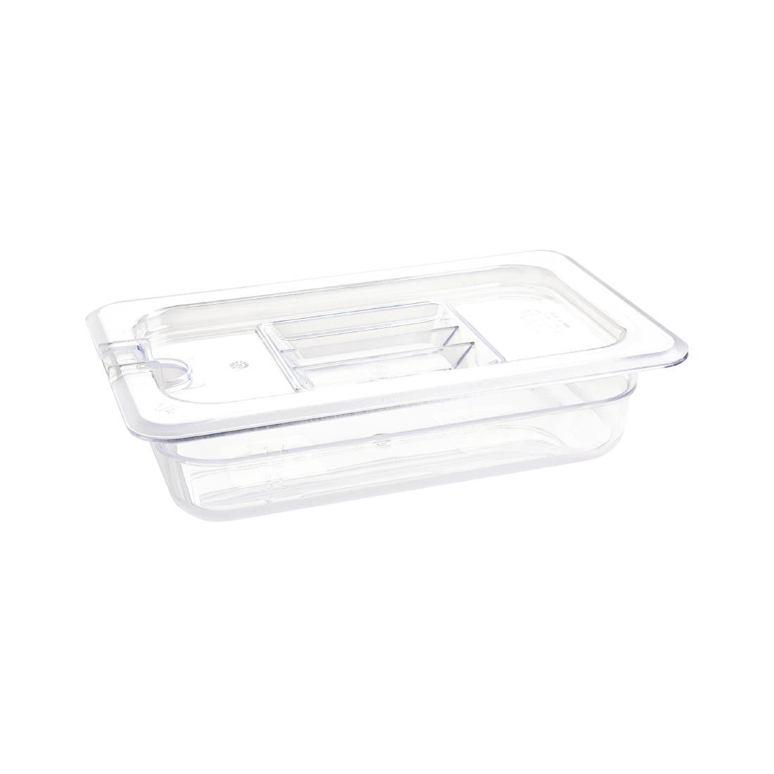 Vogue Polycarbonate 1/4 Gastronorm Container 65mm Clear U236