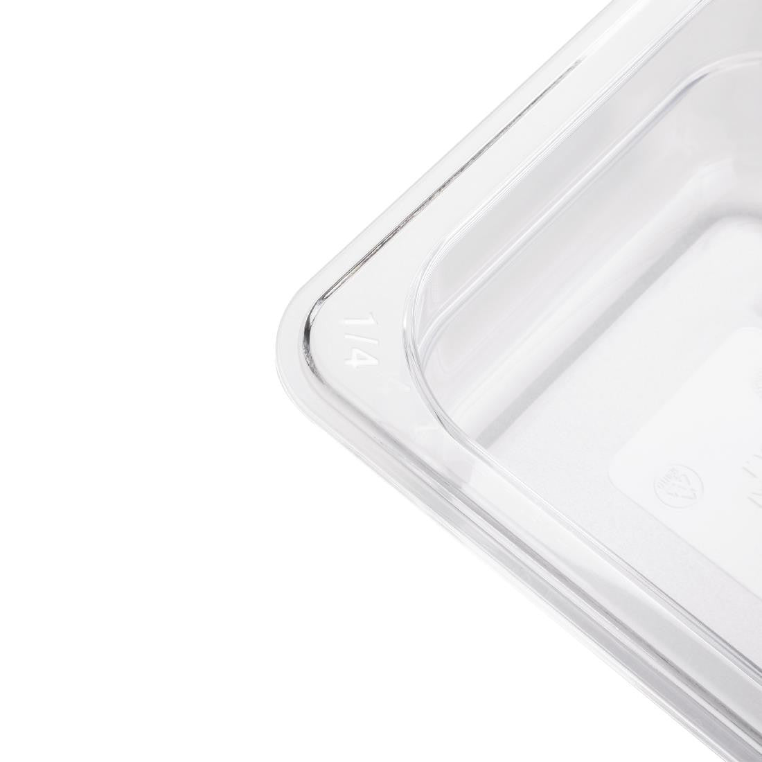 Vogue Polycarbonate 1/4 Gastronorm Container 65mm Clear U236