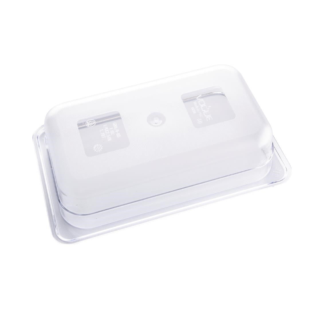 Vogue Polycarbonate 1/4 Gastronorm Container 65mm Clear U236
