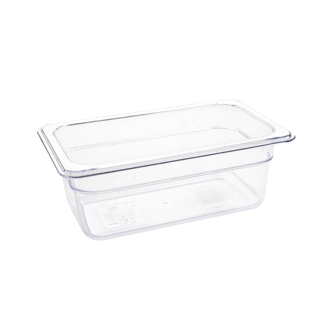 Vogue Polycarbonate 1/4 Gastronorm Container 100mm Clear U237
