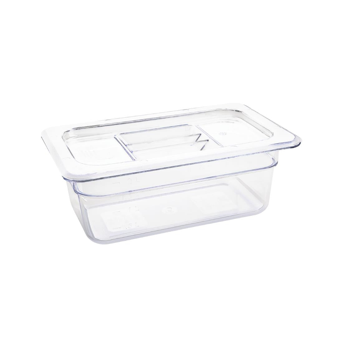 Vogue Polycarbonate 1/4 Gastronorm Container 100mm Clear U237