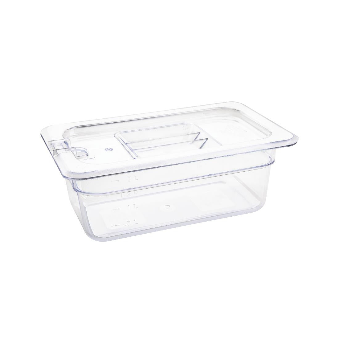 Vogue Polycarbonate 1/4 Gastronorm Container 100mm Clear U237
