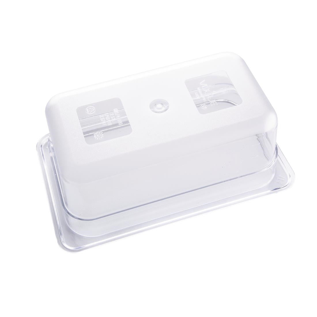 Vogue Polycarbonate 1/4 Gastronorm Container 100mm Clear U237