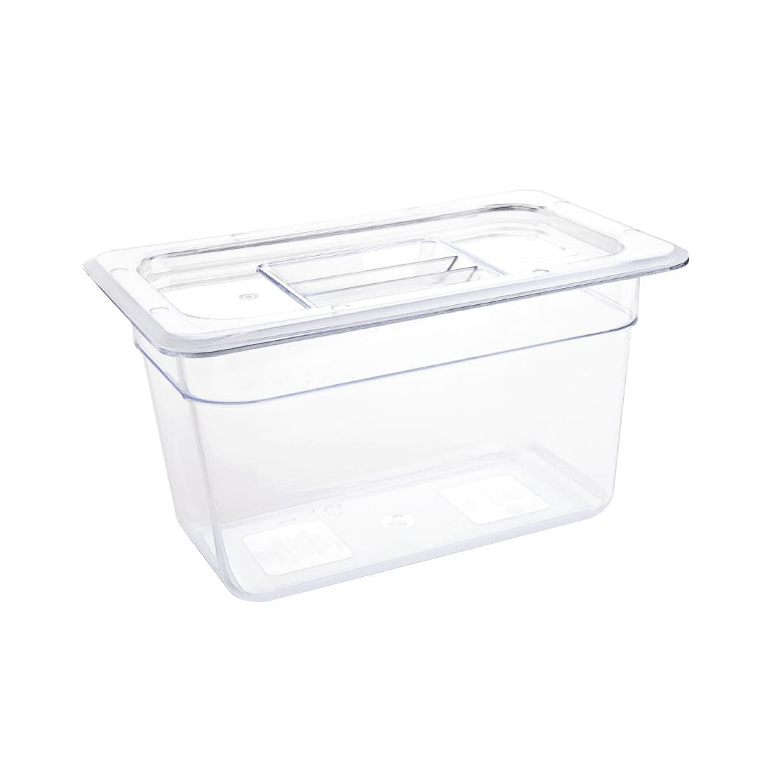 Vogue Polycarbonate 1/4 Gastronorm Container 150mm Clear U238