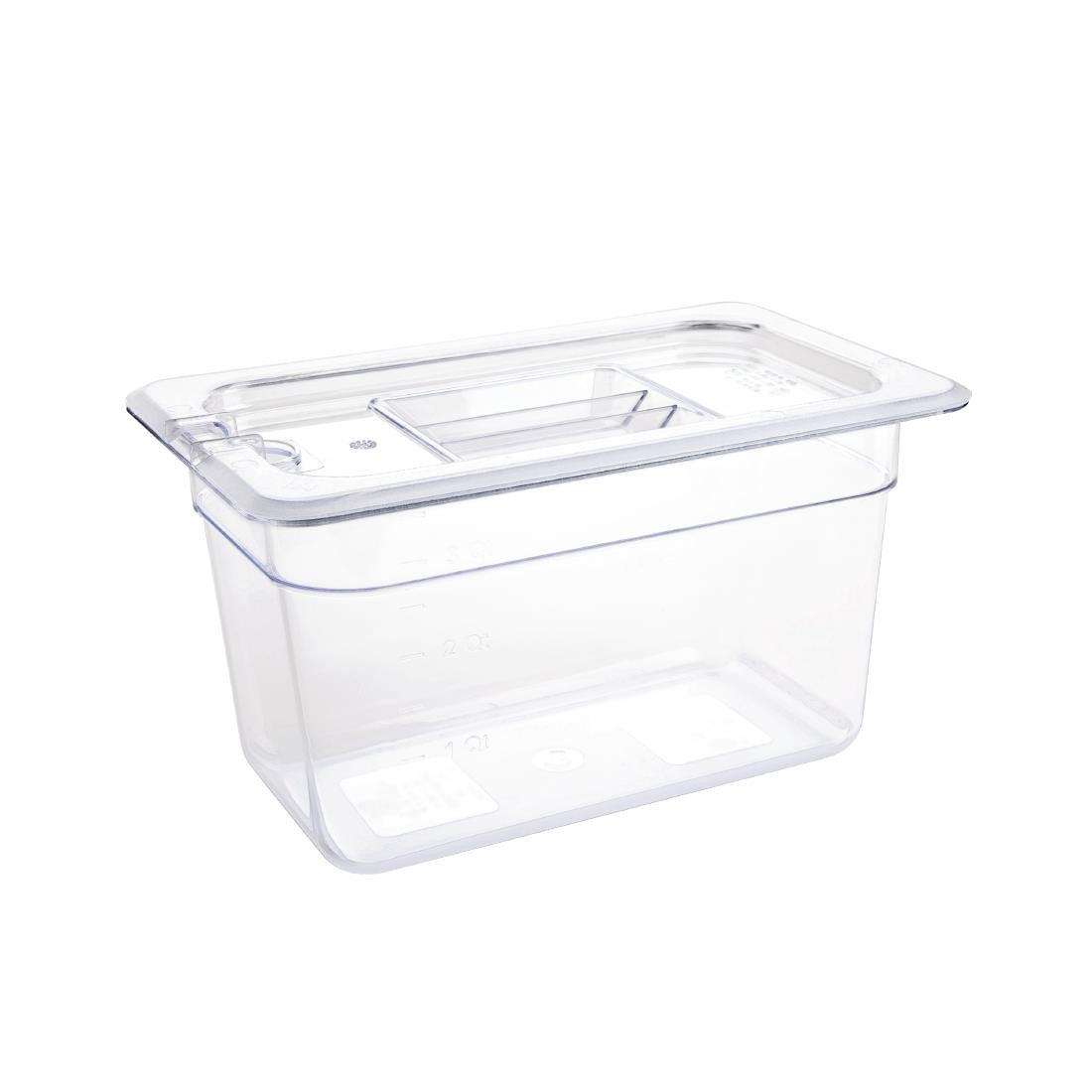 Vogue Polycarbonate 1/4 Gastronorm Container 150mm Clear U238