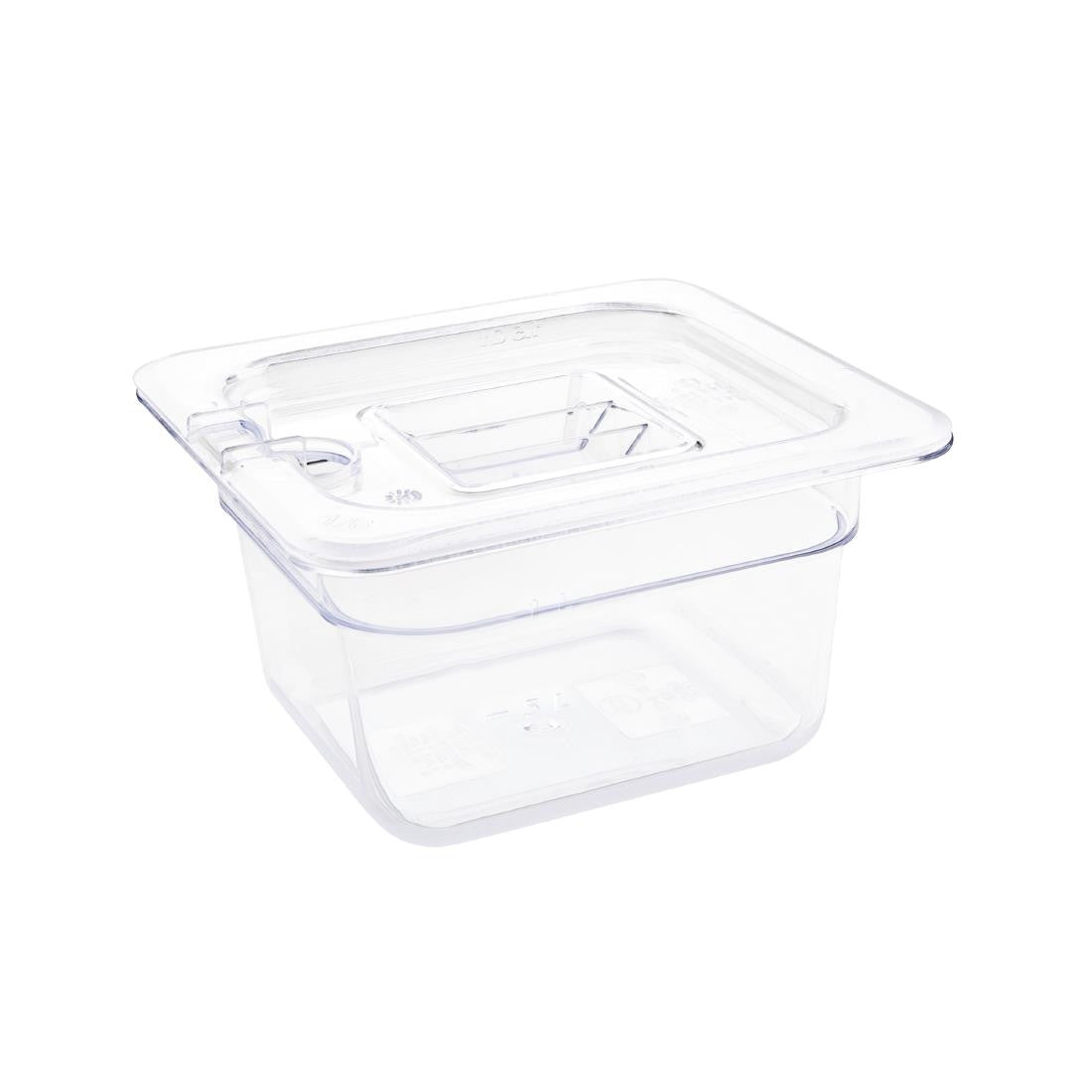 Vogue Polycarbonate 1/6 Gastronorm Container 100mm Clear U240
