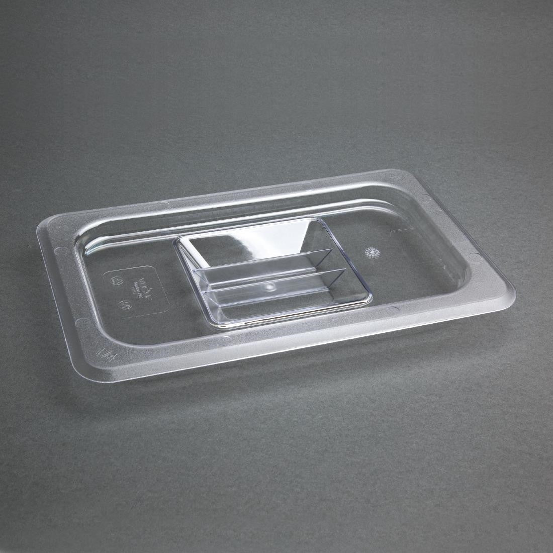 Vogue Polycarbonate 1/4 Gastronorm Lid Clear U247