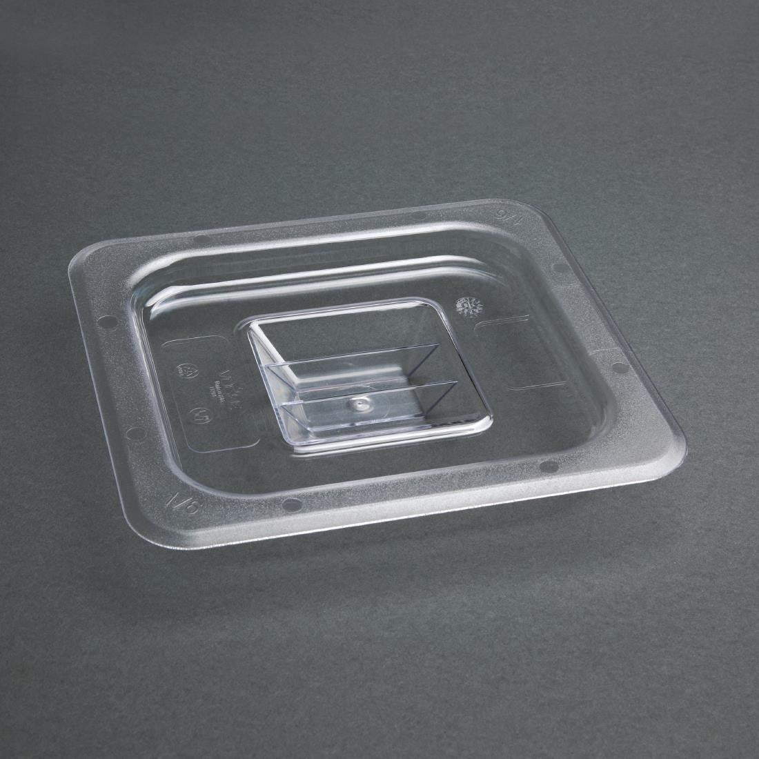 Vogue Polycarbonate 1/6 Gastronorm Lid Clear U248