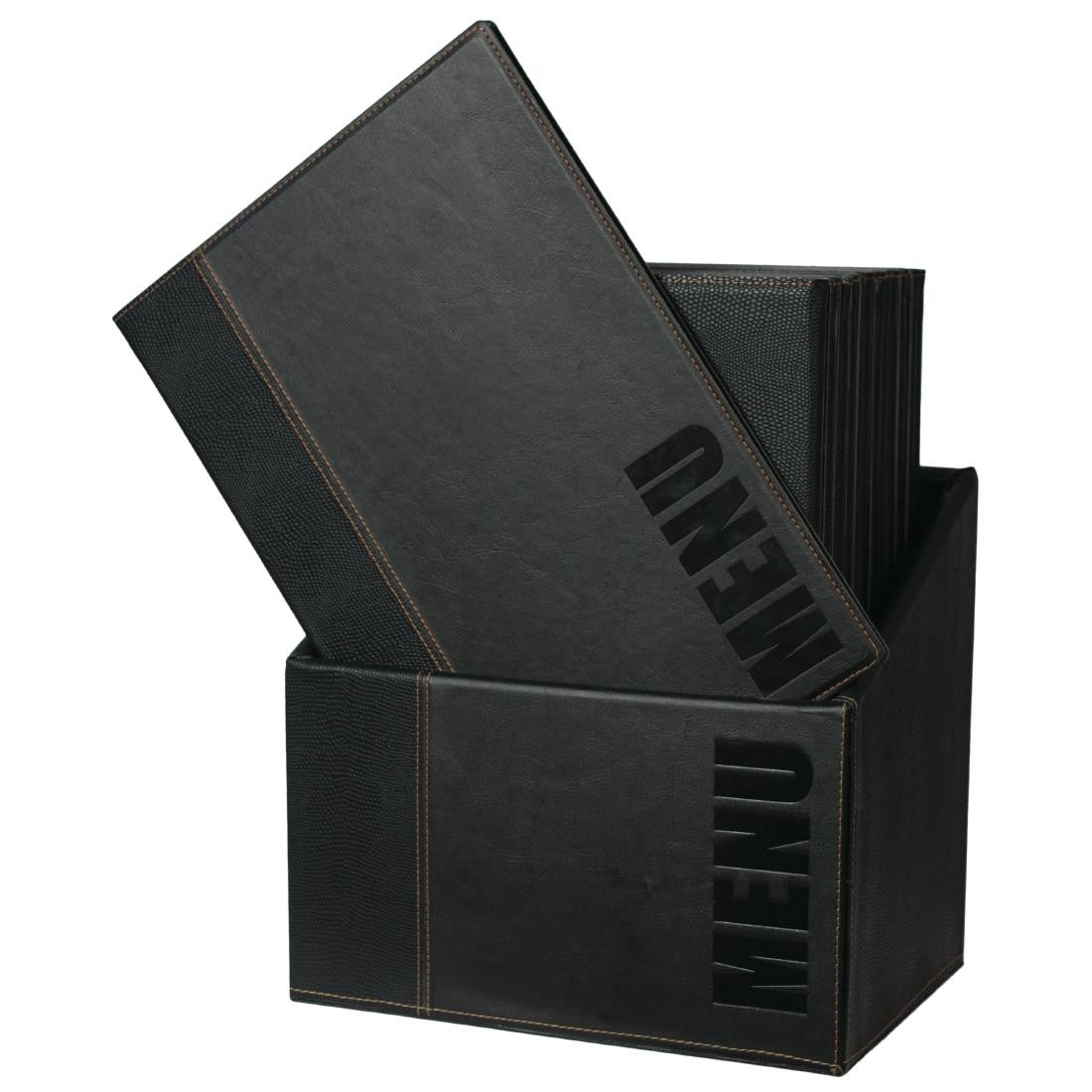 Securit Contemporary Menu Covers and Storage Box A4 Black (Pack of 20) U266