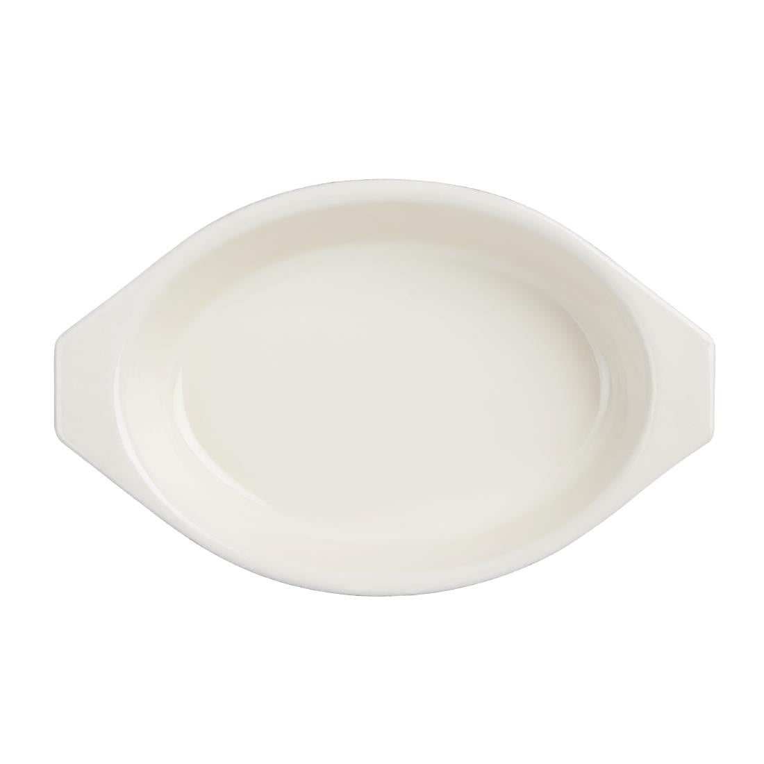 Vogue Black Cast Iron Oval Gratin Dish 650ml U563