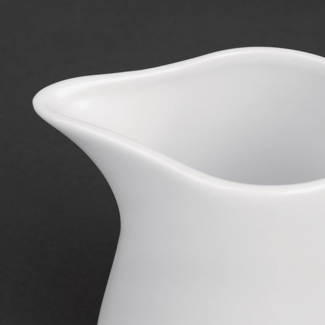 Rim of Olympia Whiteware Cream and Milk Jugs 170ml 6oz.