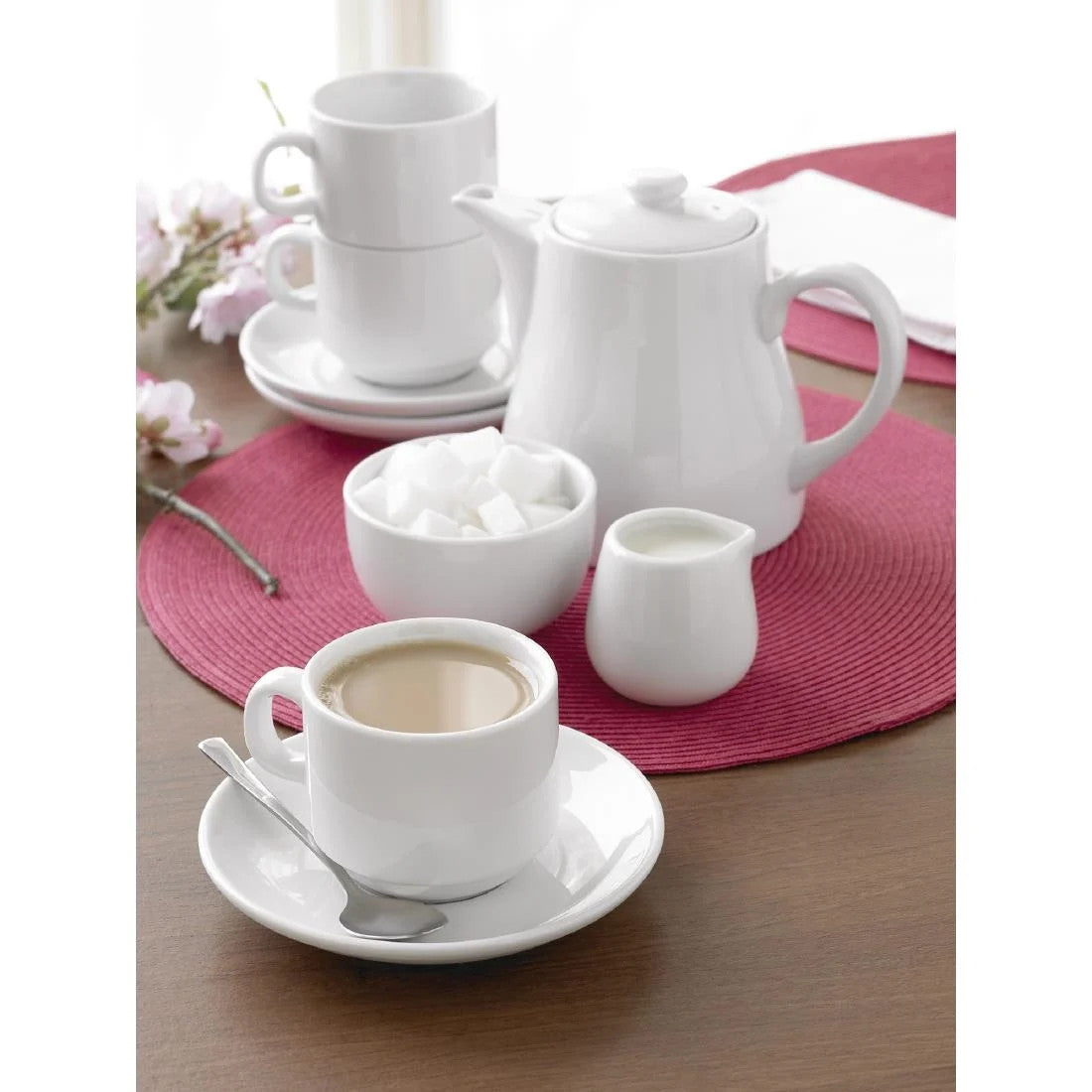 Olympia Whiteware Teapots 795ml 4 Pack