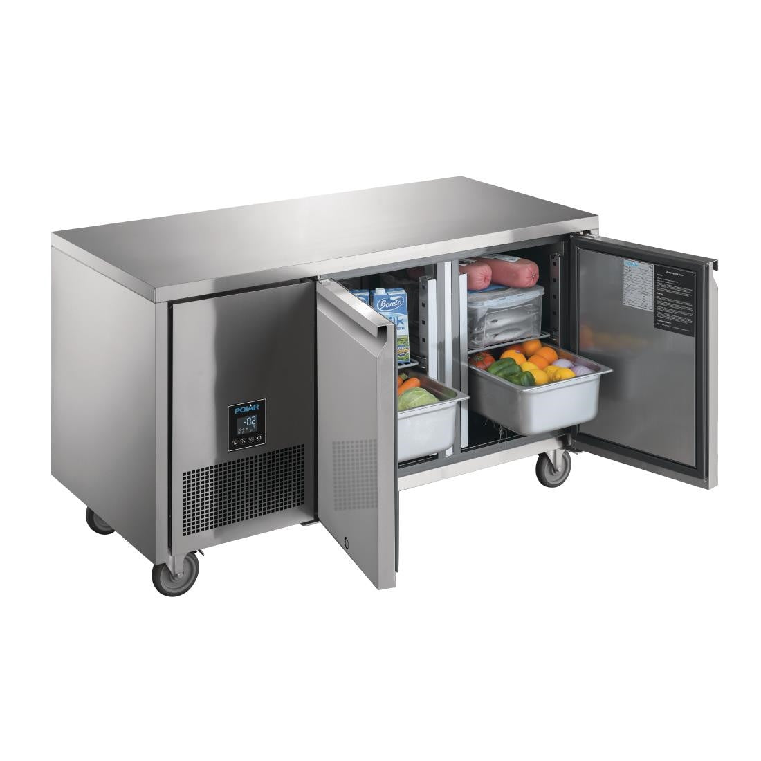 Polar U-Series Premium Double Door Counter Fridge 267Ltr UA005