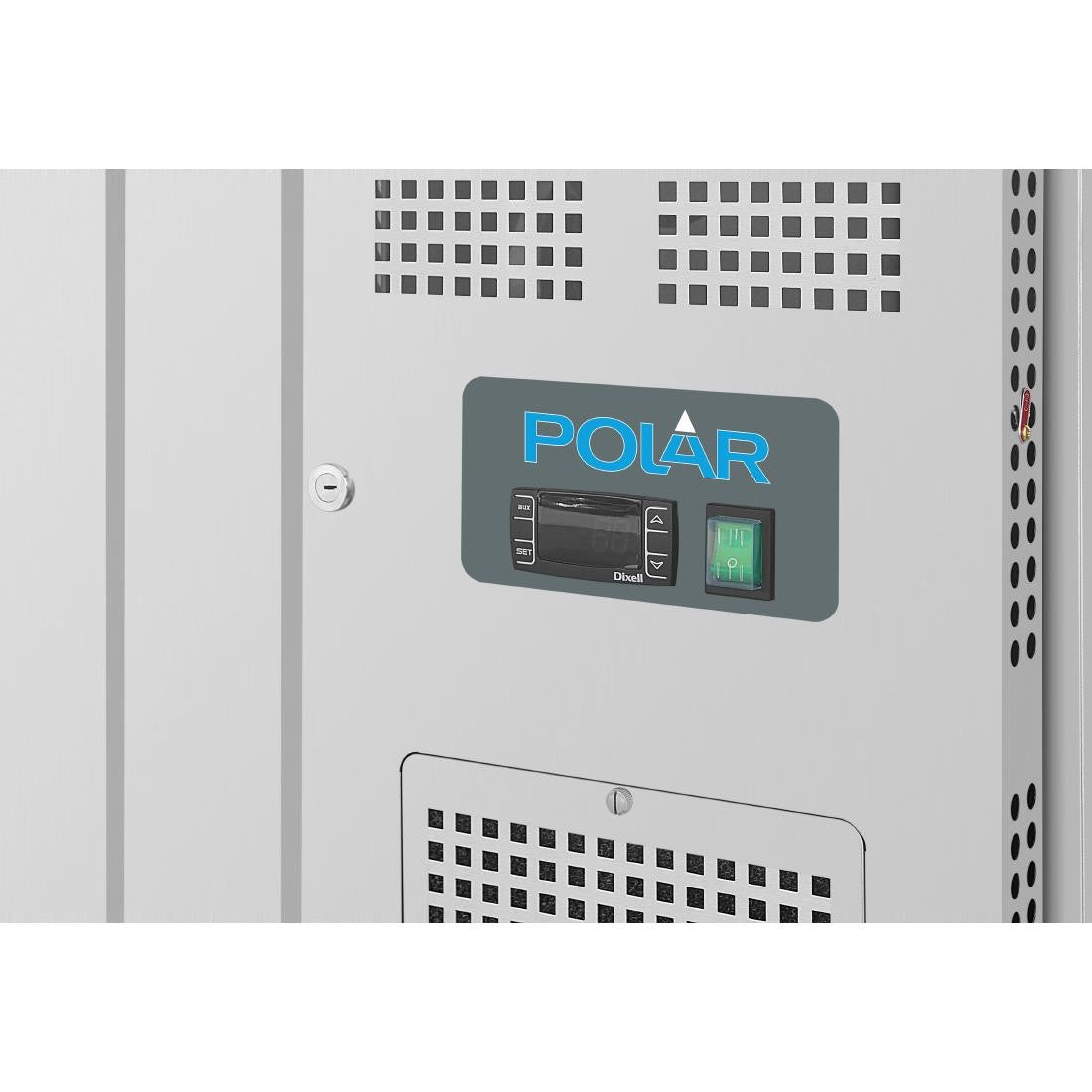 Polar U-Series GN Saladette Counter with Square Sneeze Guard 3 Door UA018