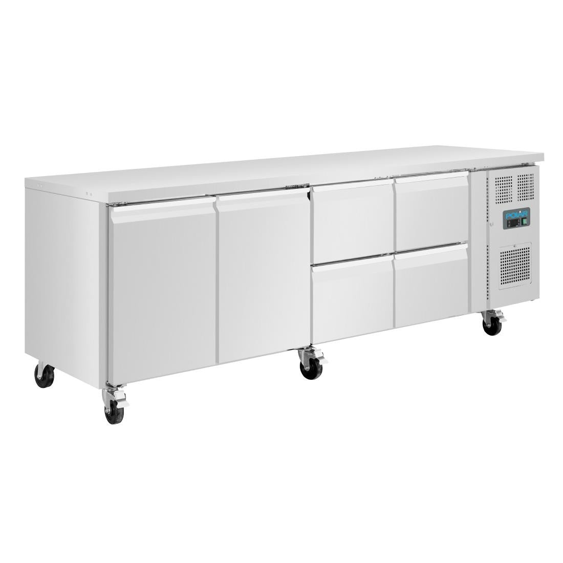 Polar U-Series Double Door and 4 Drawer Counter Fridge 476Ltr UA021