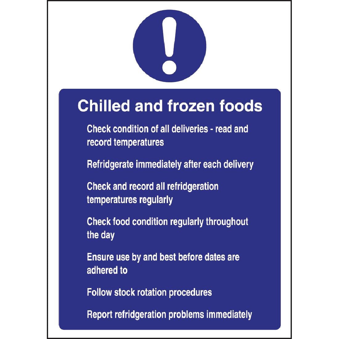 Vogue Chilled and Frozen Foods Sign W197