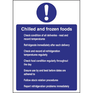 Vogue Chilled and Frozen Foods Sign W197