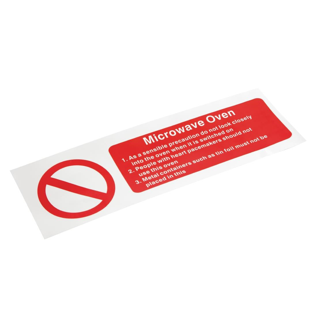 Vogue Microwave Oven Safety Sign W231