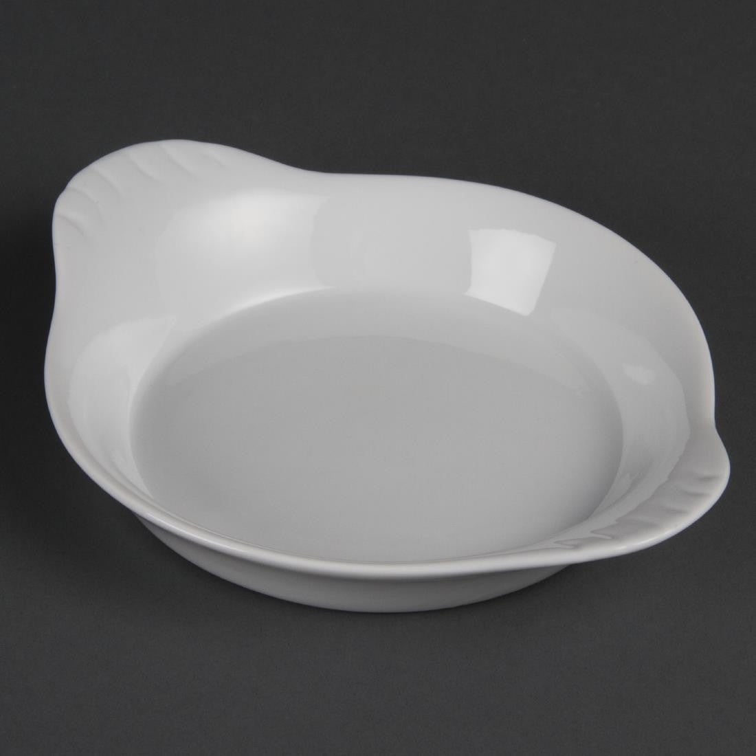 Bottom view of Olympia Whiteware Round Eared Dishes 192x 151mm.