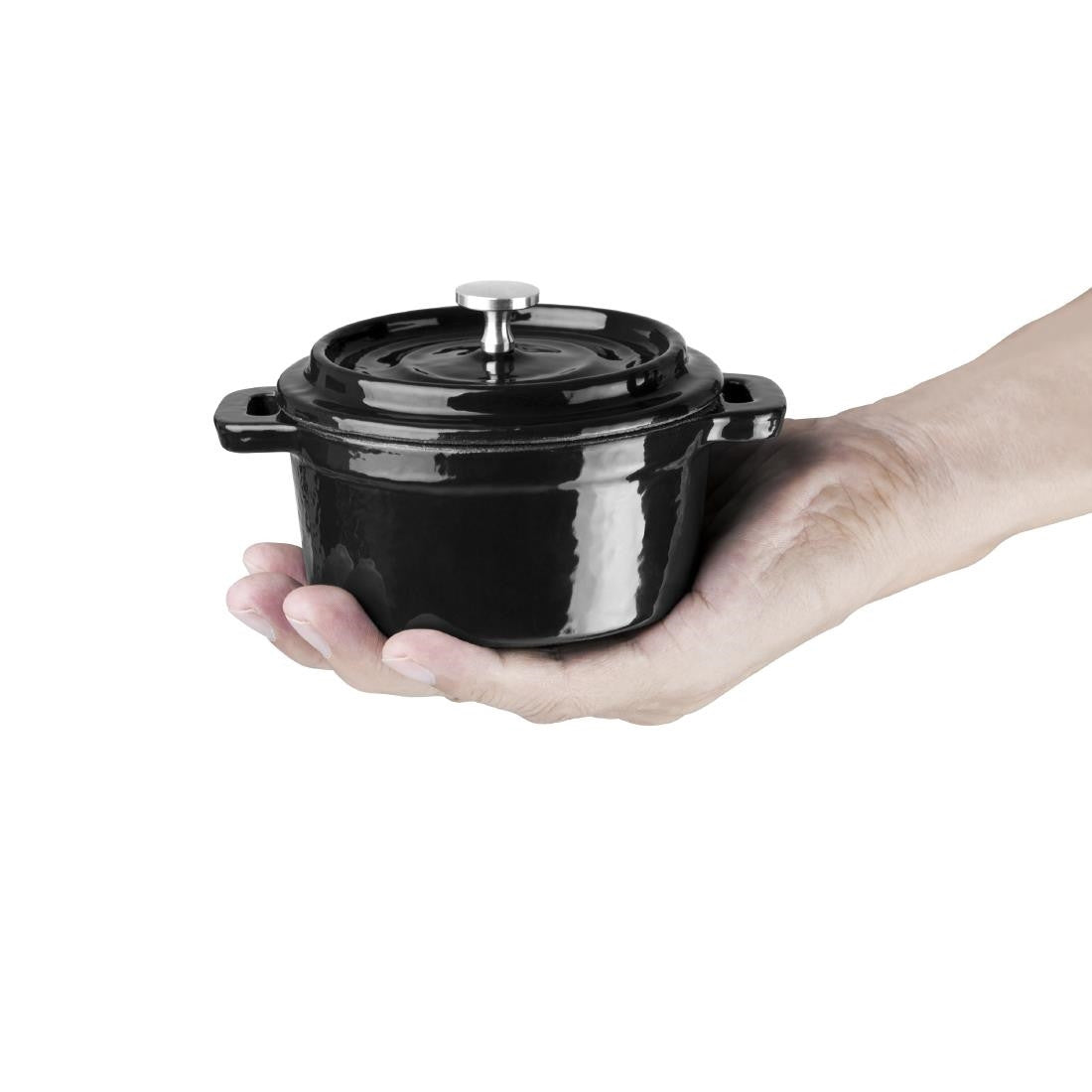 Vogue Cast Iron Round Mini Pot Black Y259