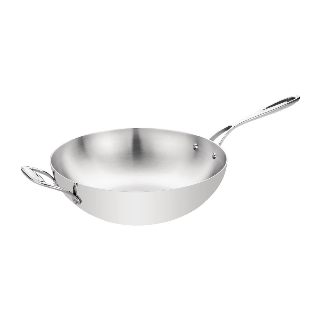 Vogue Tri Wall Wok Flat Base 305mm Y261