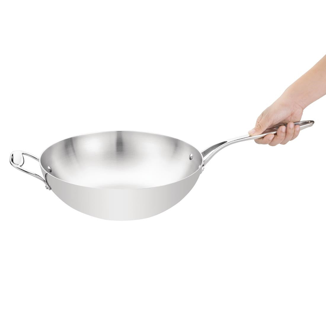 Vogue Tri Wall Wok Flat Base 305mm Y261
