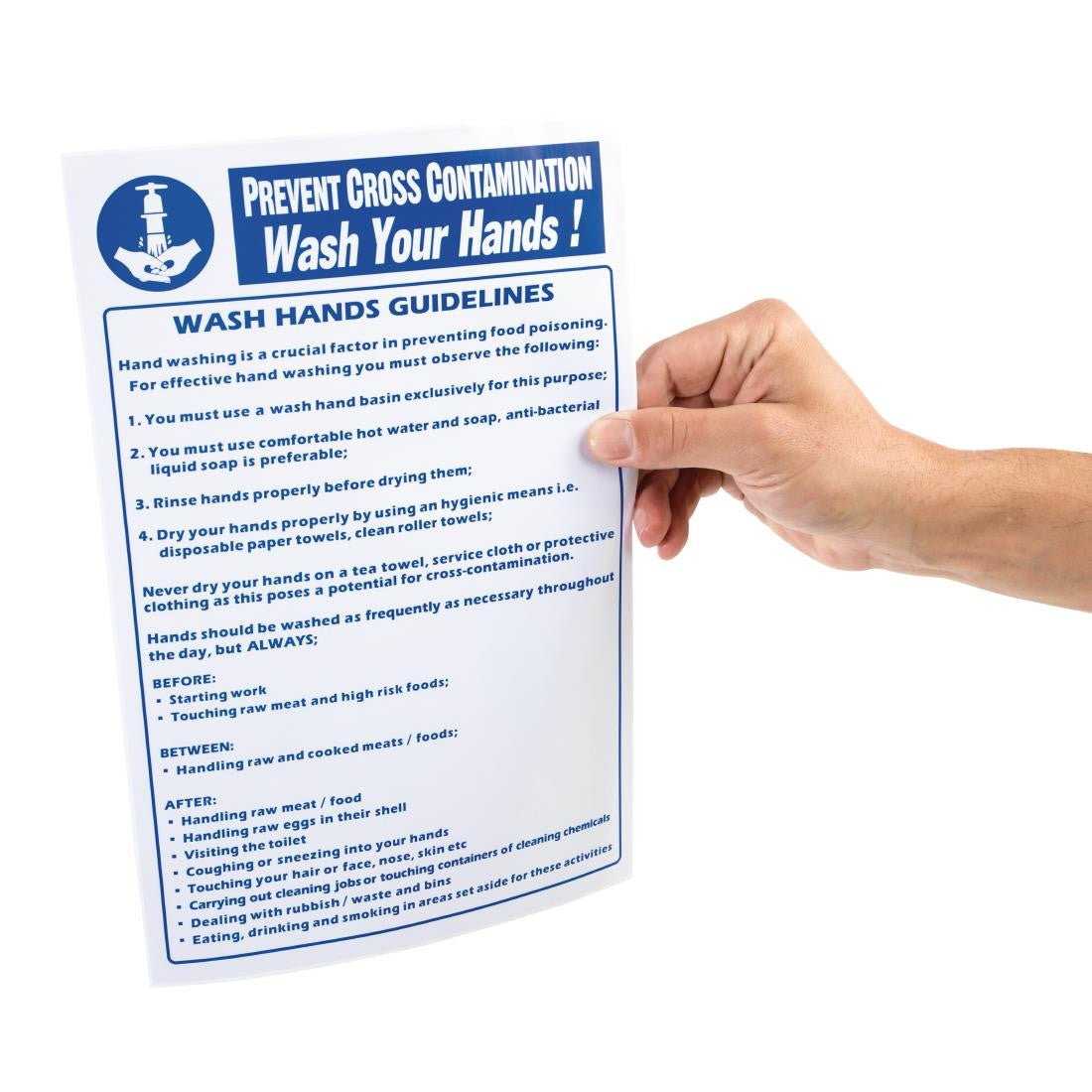 Vogue Prevent Cross Contamination Wash Hands Sign Y909