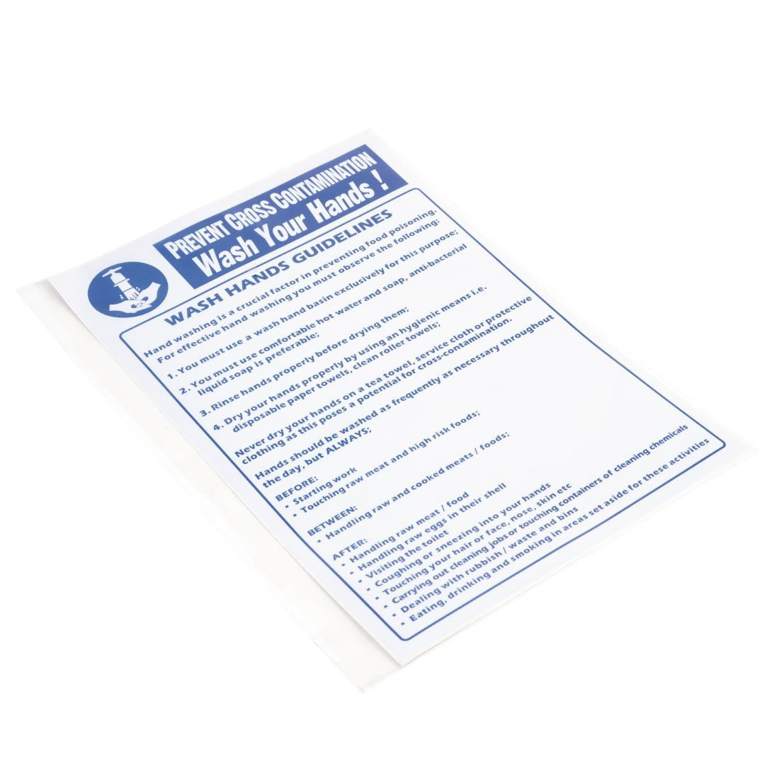 Vogue Prevent Cross Contamination Wash Hands Sign Y909