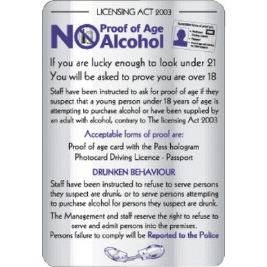 Vogue Under Age Drinking Sign Y926